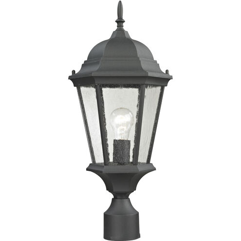 Temple Hill 1 Light 18 inch Matte Textured Black Outdoor Post Light, Medium