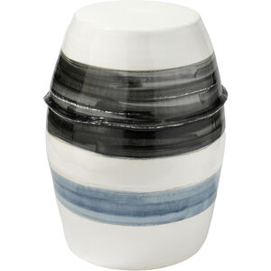 Horizon Striped 21 X 15 inch Grey / Black / White Ceramic Side Table