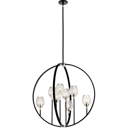 Moyra 8 Light 36 inch Black Chandelier 1 Tier Large Ceiling Light, Large