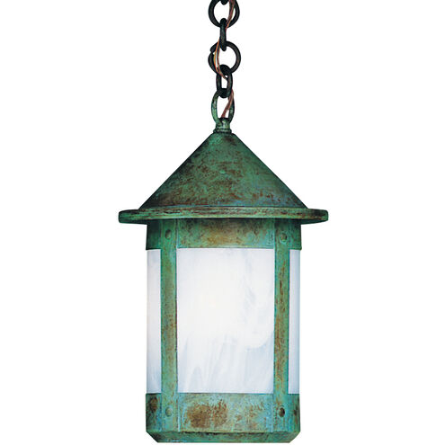 Berkeley 1 Light 7 inch Verdigris Patina Pendant Ceiling Light in White Opalescent