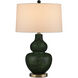 Kinnaird 27 inch 150 watt Moss Green and Antique Brass Table Lamp Portable Light