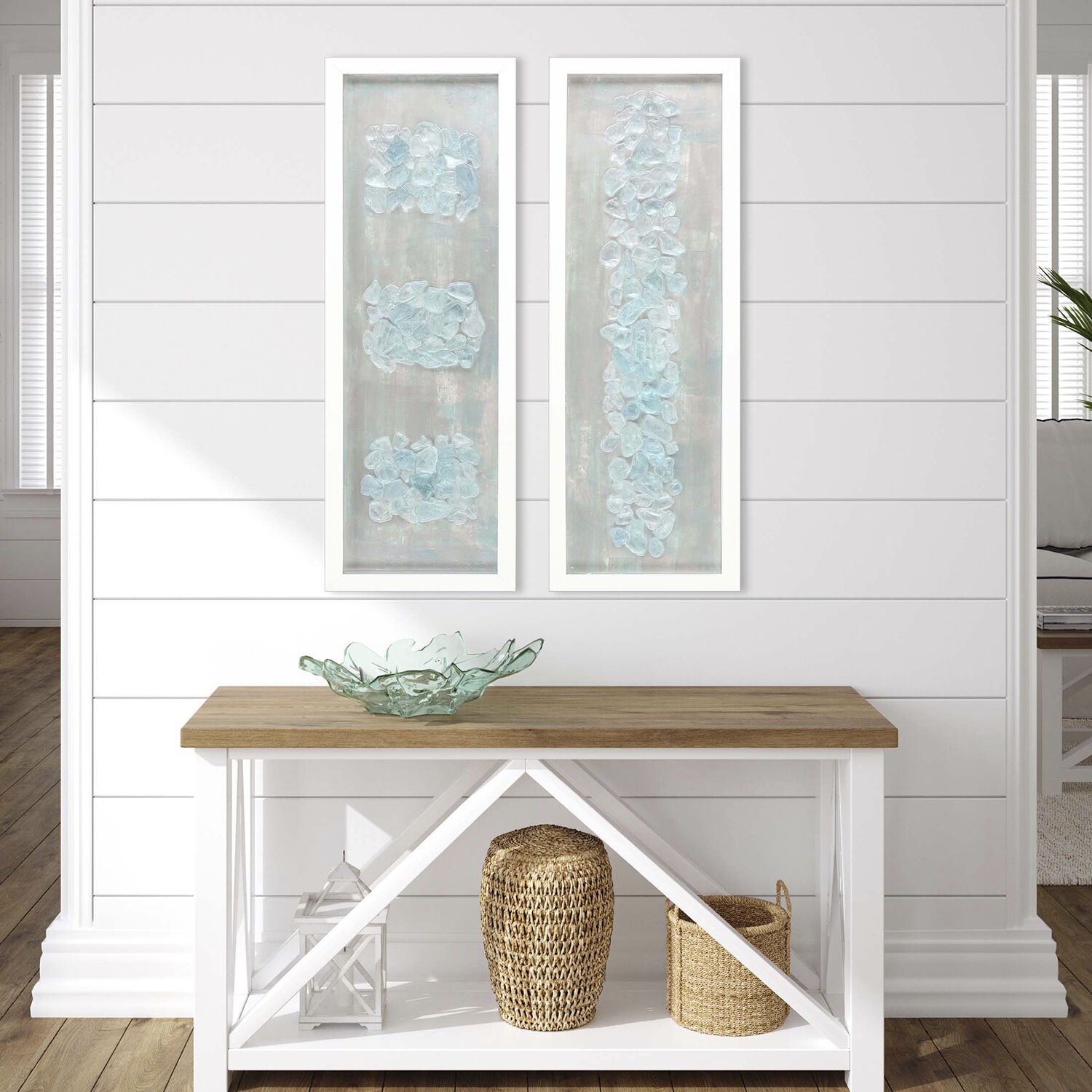 Rocky II Blue and White and Metallic Framed Art, The Studio