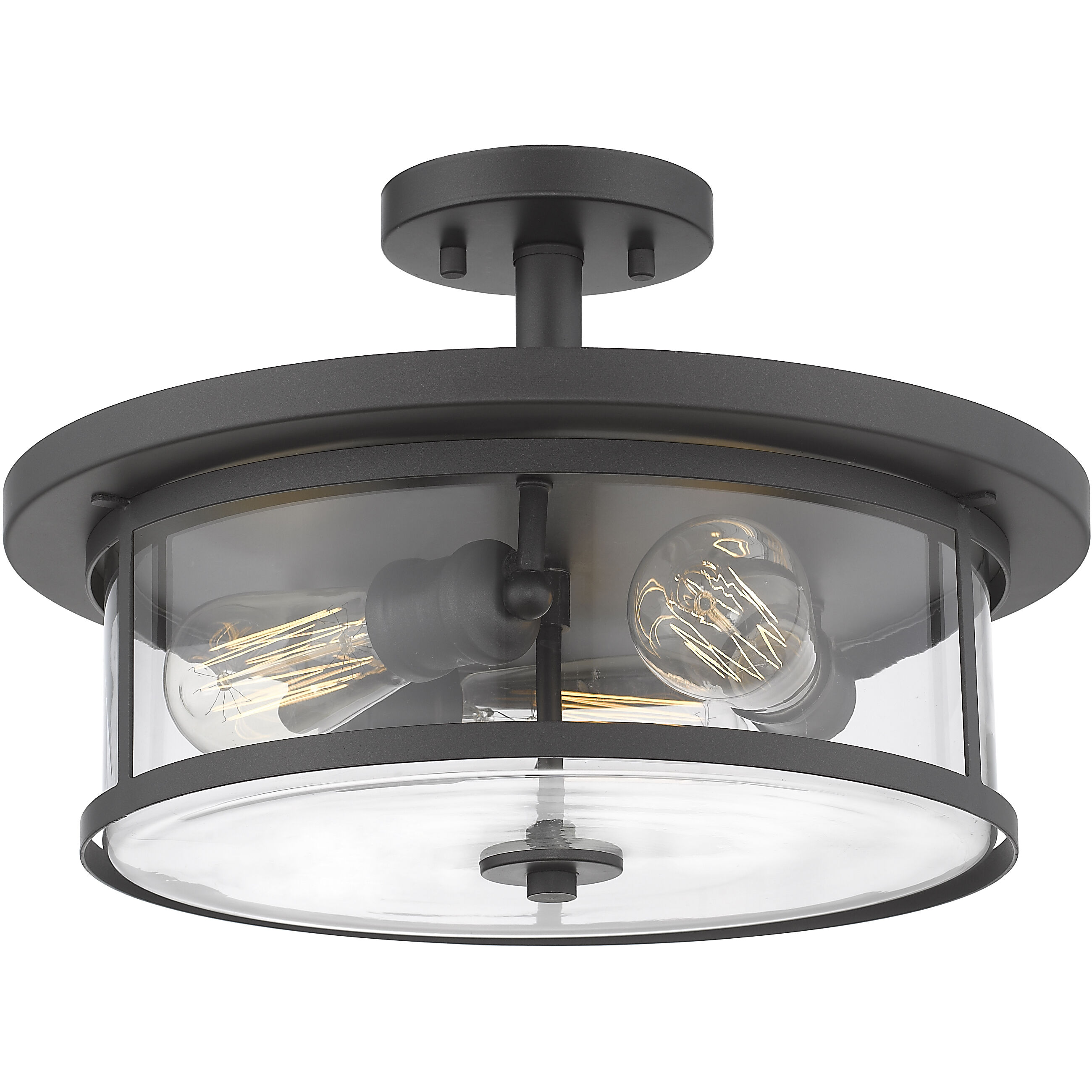 Savannah 3 Light 15.75 inch Bronze Semi Flush Mount Ceiling Light