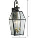 Olde Colony 3 Light 28 inch Black with Clear Outdoor Wall Sconce