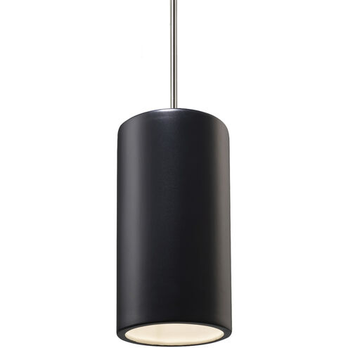 Radiance Collection 1 Light 7 inch Carbon Matte Black with Polished Chrome Pendant Ceiling Light