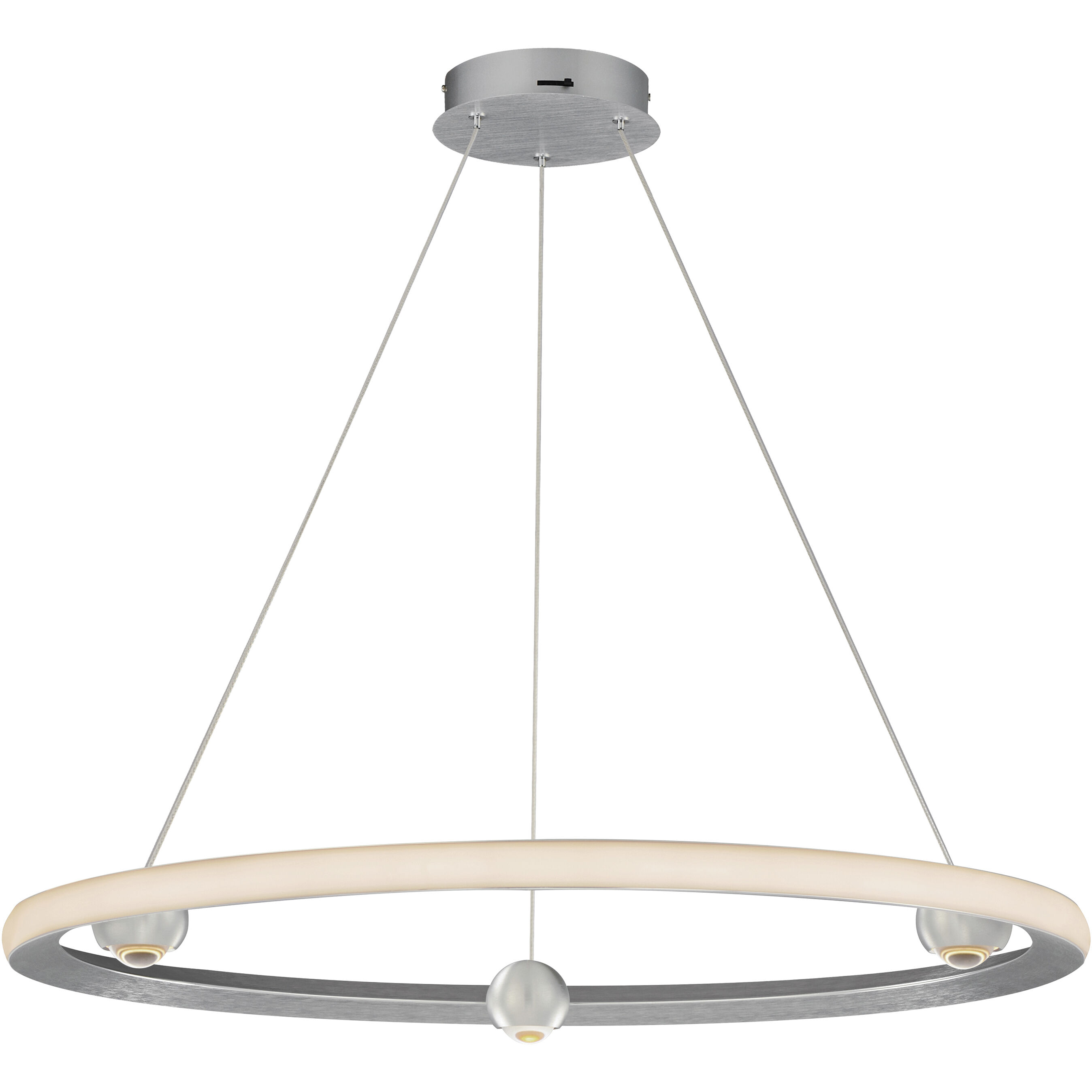 Nodes LED 32 inch Brushed Aluminum Ring Pendant Ceiling Light