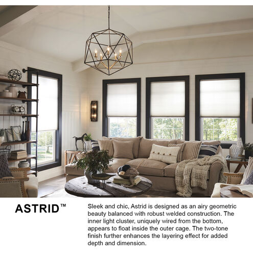 Astrid LED 34 inch Metallic Matte Bronze with Deluxe Gold Indoor Chandelier Ceiling Light