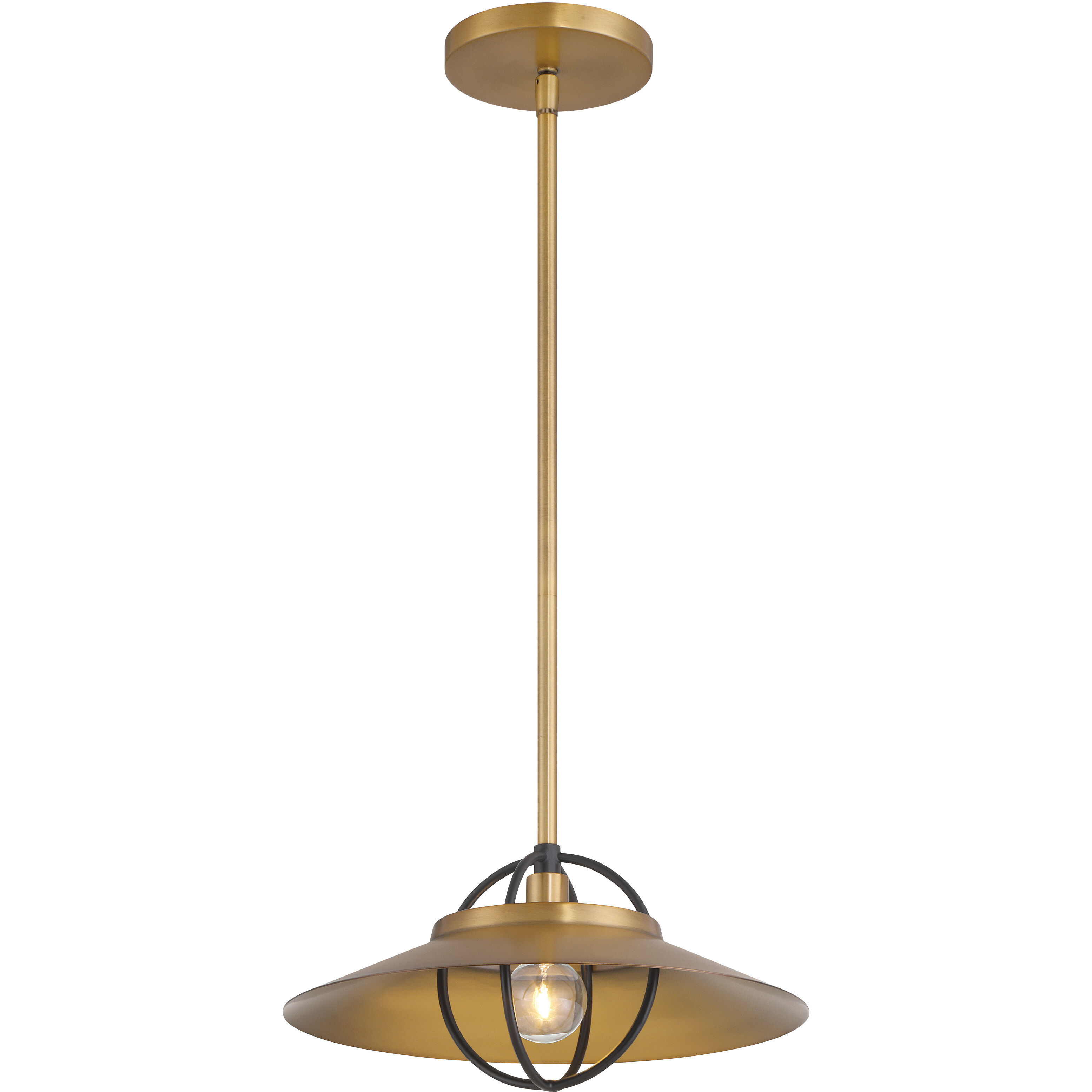 Newburie 1 Light 12 inch Legacy Brass and Dark Matte Black Pendant Ceiling Light