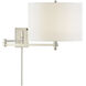 Thomas O'Brien Hudson 28.5 inch 60.00 watt Polished Nickel Swing Arm Sconce Wall Light in Linen