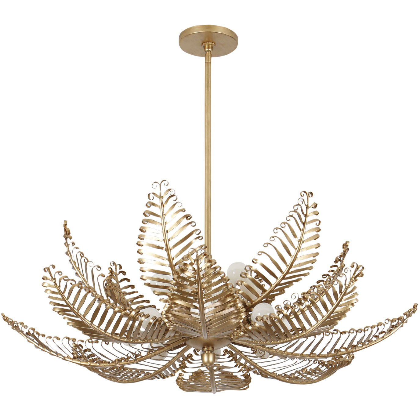 Fern 14 Light 36 inch Modern Gold Chandelier Ceiling Light