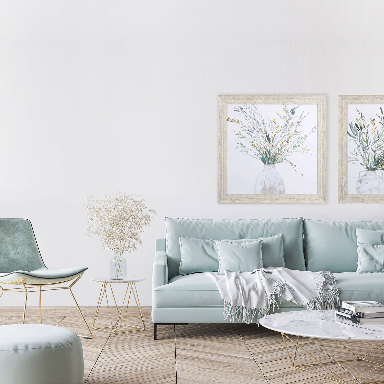 Vase of Grass Green and Brown Framed Art, Propac