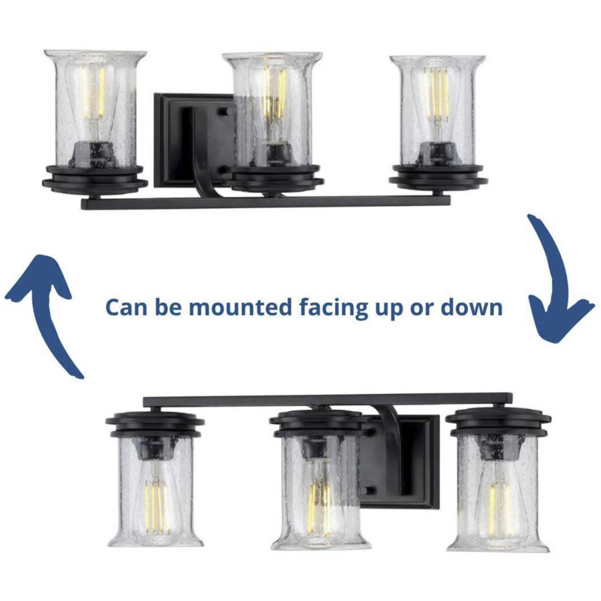 Winslett 3 Light 24 inch Matte Black Bath Vanity Wall Light