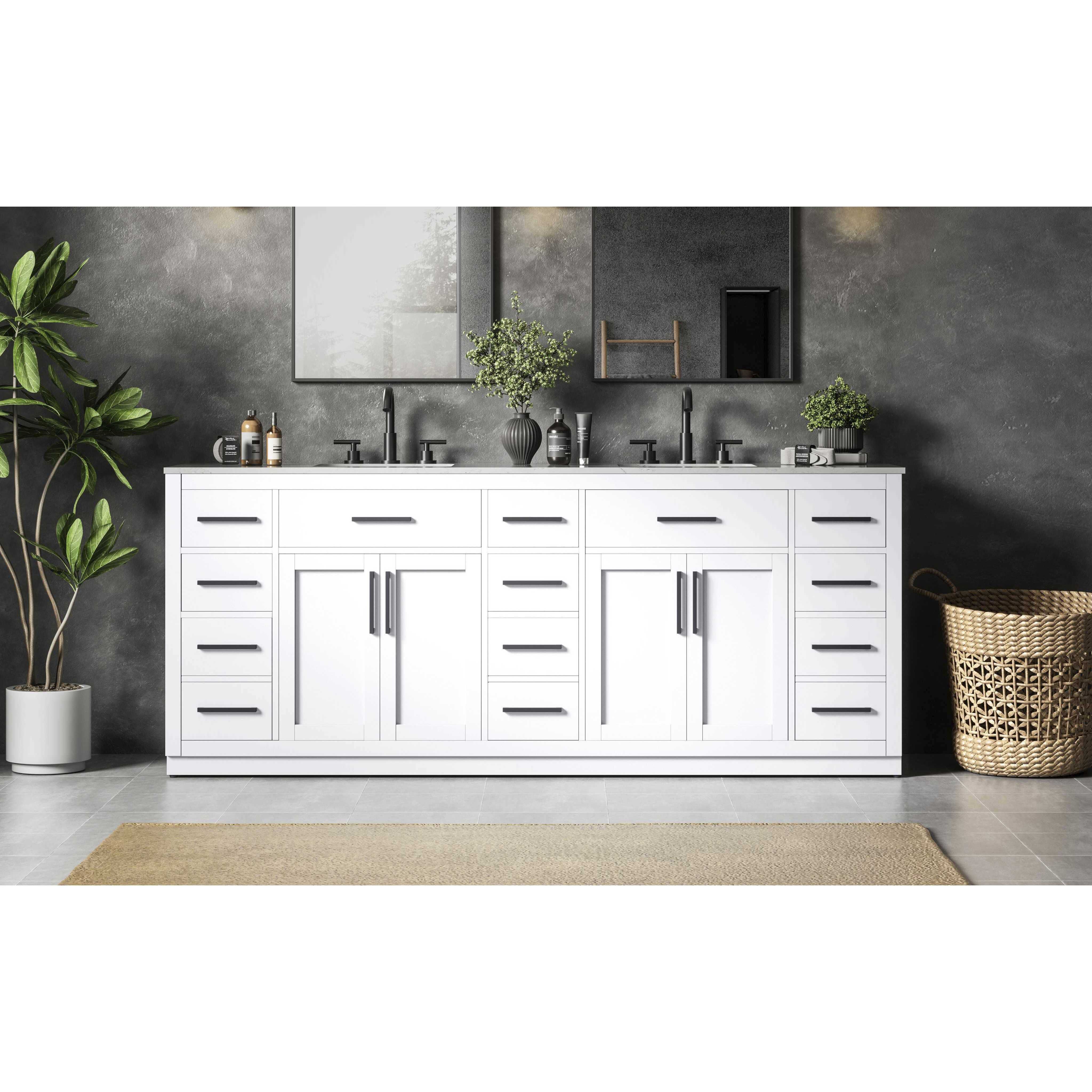 Alden 84 X 35 inch White Bathroom Vanity Cabinet