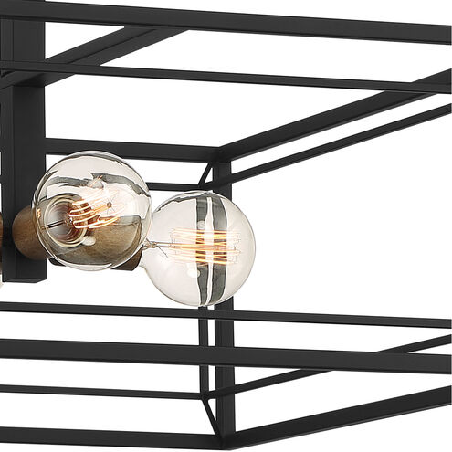 Within 4 Light 22 inch Matte Black Pendant Ceiling Light