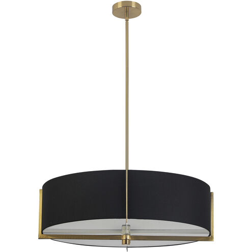 Preston 4 Light 26 inch Aged Brass with Black Linear Pendant Ceiling Light