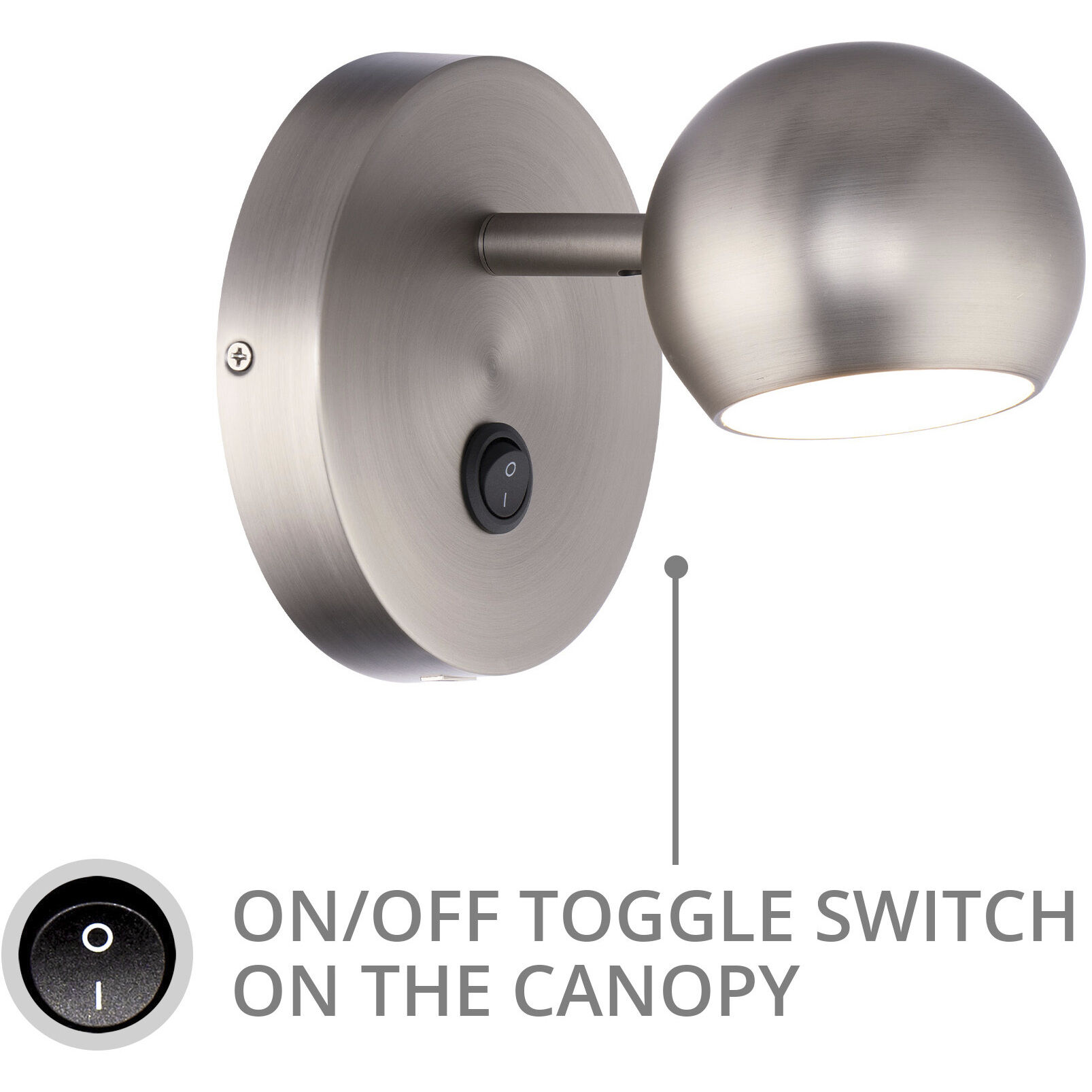 Duplex Reading Light Wall Light in Brushed Nickel, dweLED