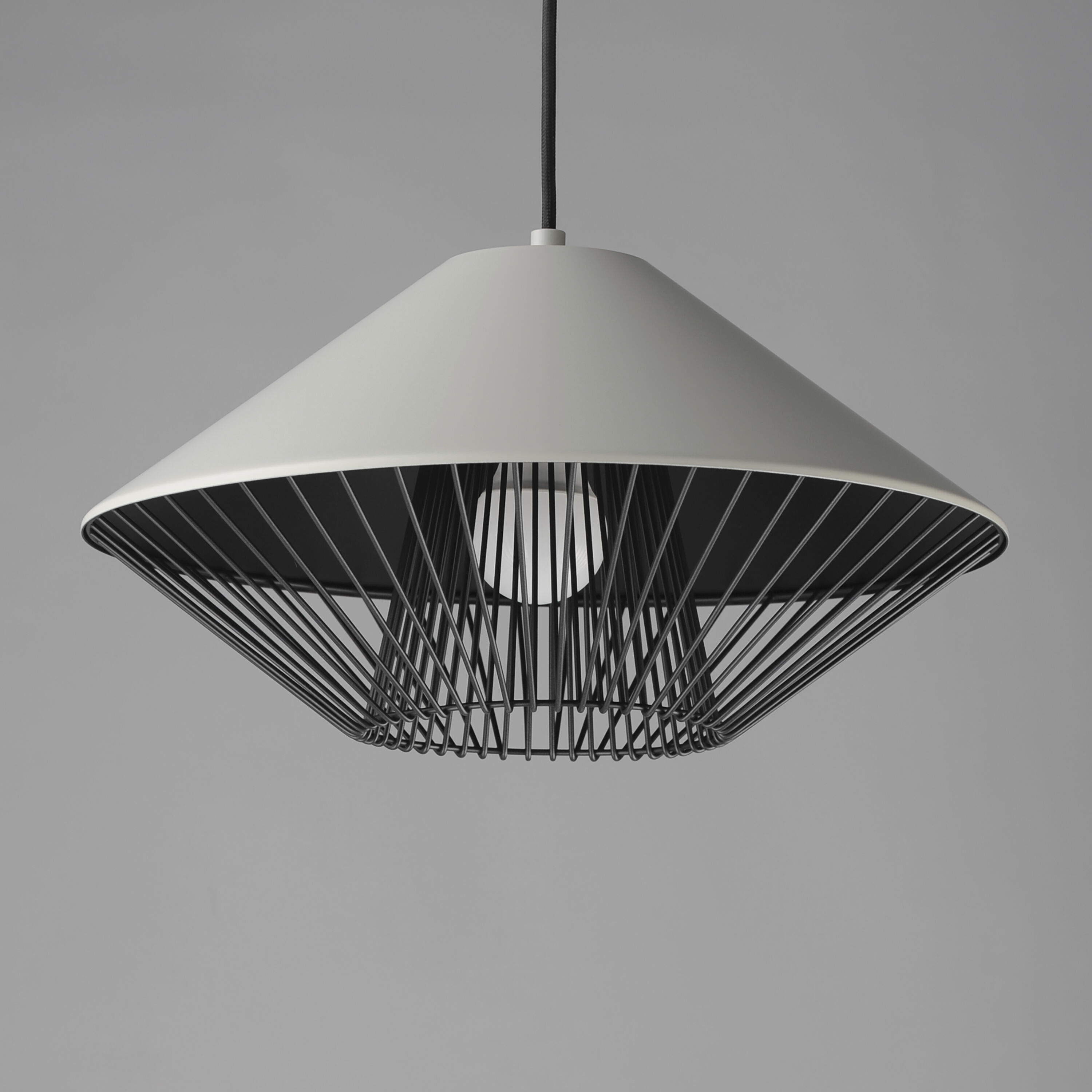 Phoenix LED 15.5 inch Gray with Black Single Pendant Ceiling Light in Gray and Black
