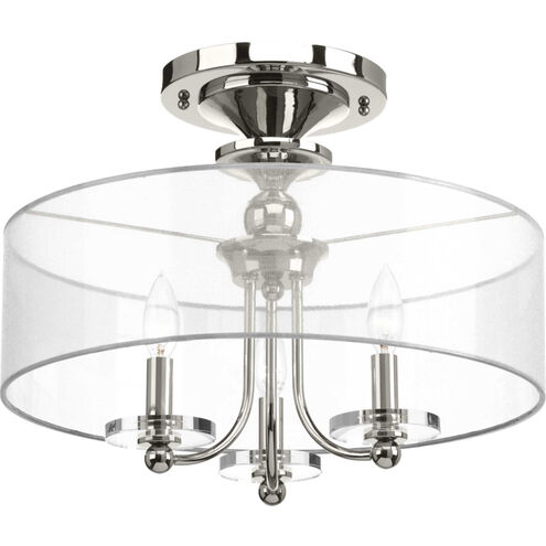 Dale 3 Light 18 inch Polished Nickel Semi-Flush Mount Convertible Ceiling Light, Design Series