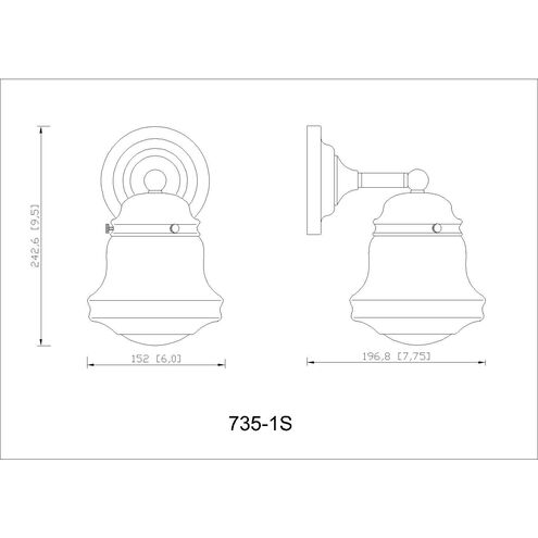 Vaughn 1 Light 7.75 inch Chrome Wall Sconce Wall Light