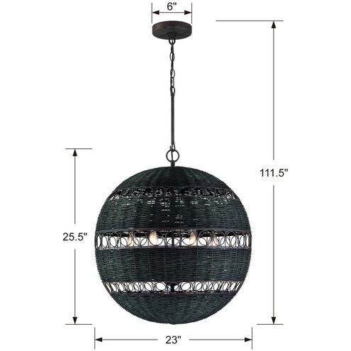 Remy 6 Light 23 inch Forged Bronze Chandelier Ceiling Light