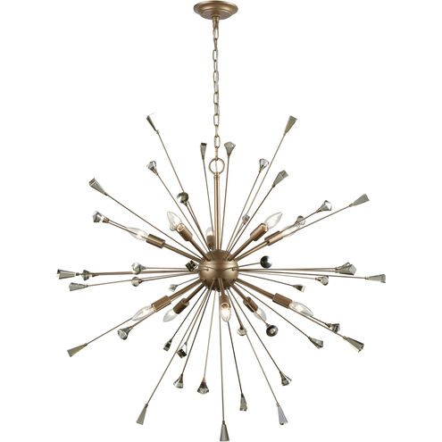 Sprigny 10 Light 38 inch Matte Gold Chandelier Ceiling Light