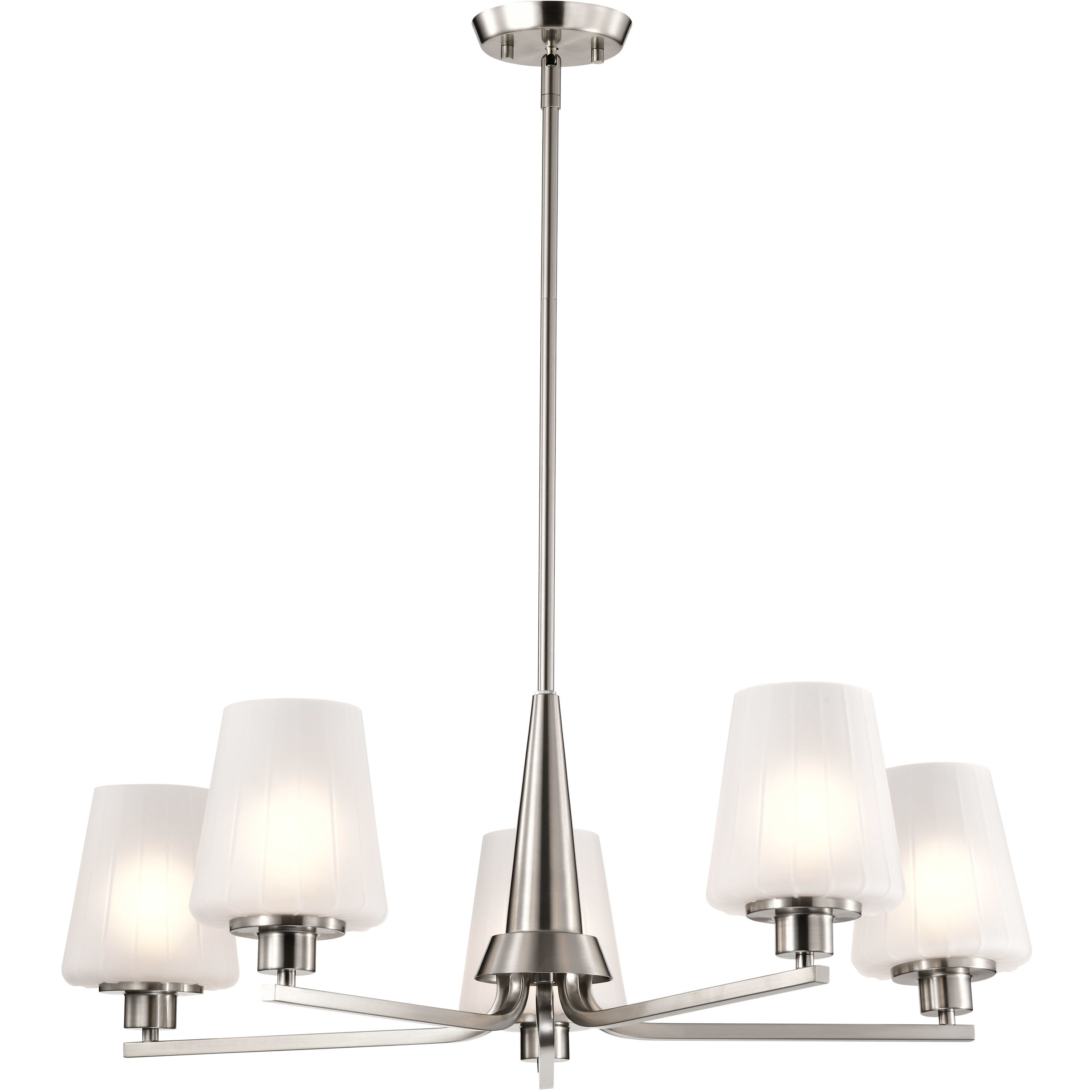 Lune 30 inch Brushed Nickel Chandelier Ceiling Light