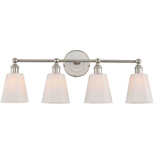 Greenwich 4 Light 28 inch Polished Nickel Bath Vanity Wall Light