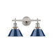 Orwell 2 Light 18 inch Pewter Bath Vanity Wall Light in Navy