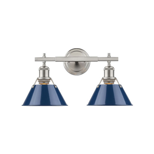 Orwell 2 Light 18 inch Pewter Bath Vanity Wall Light in Navy