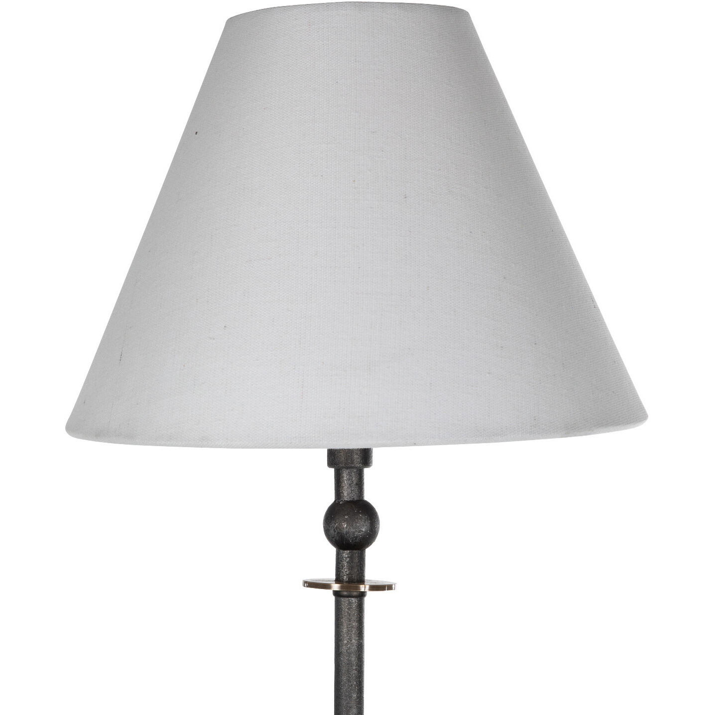 Vivek 36.5 inch Gun Metal / Matte Antique Brass / Feather White Linen Table Lamp Portable Light