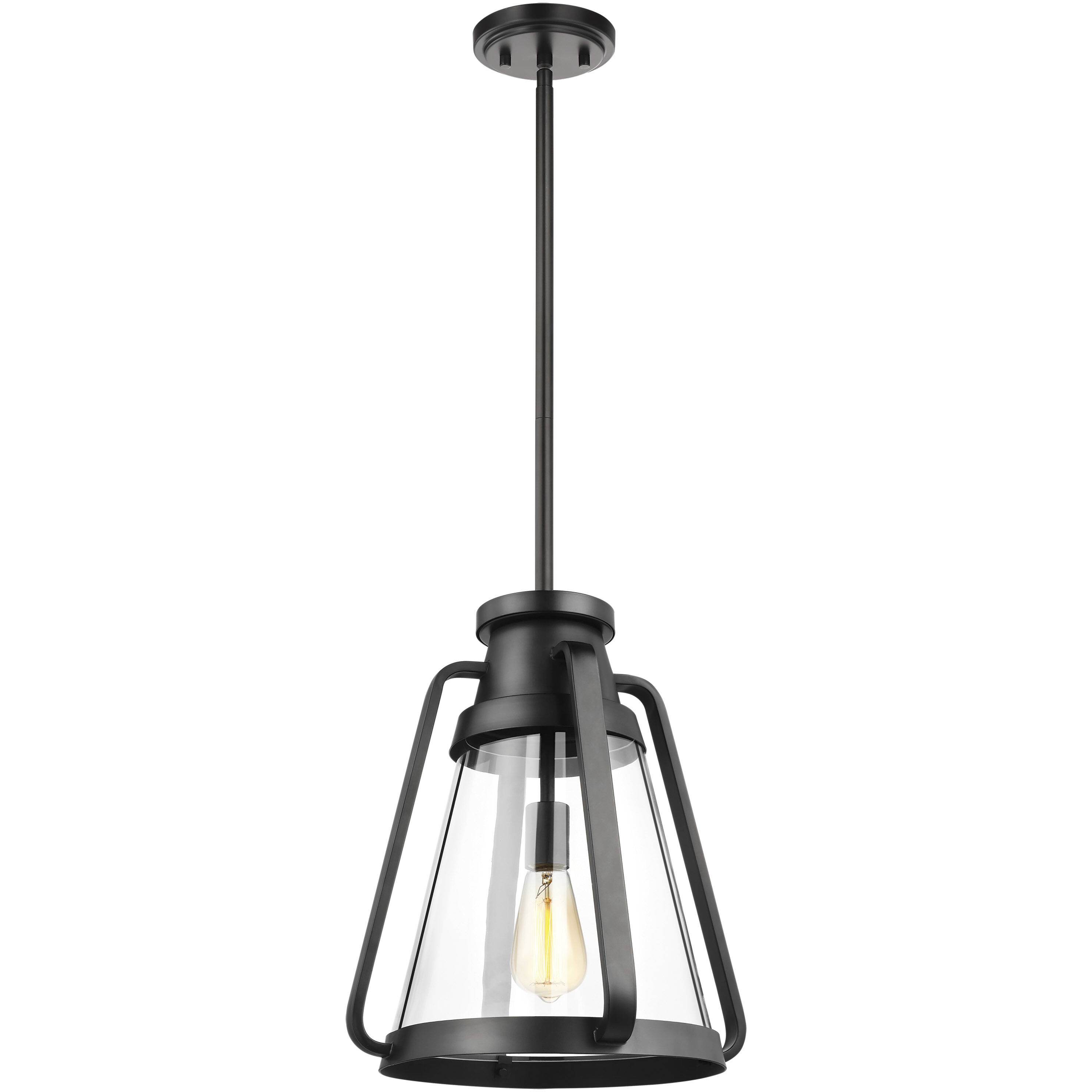 Everett 1 Light 14 inch Matte Black Pendant Ceiling Light