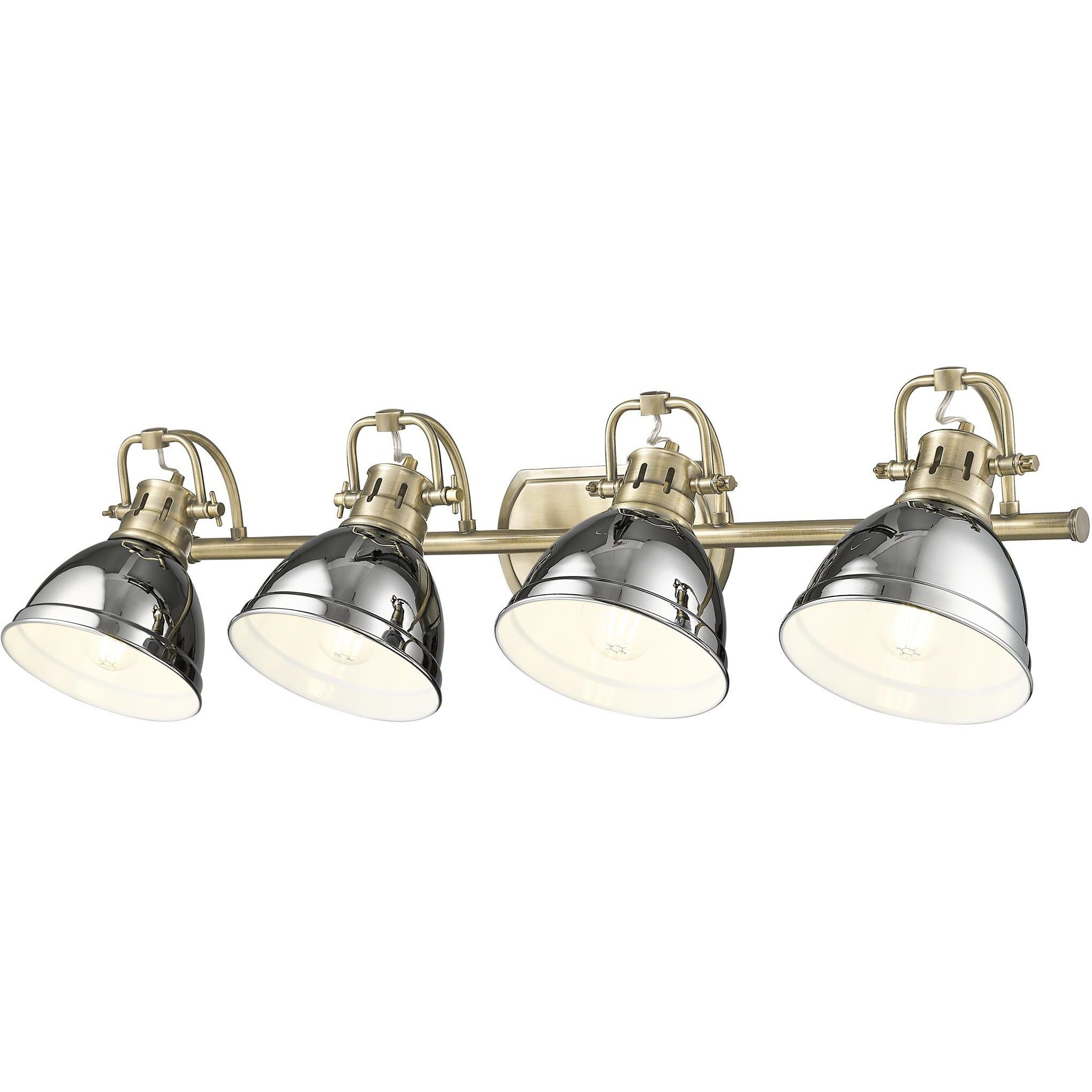 Yep Duncan Vanity Wall Light in Aged Brass, Chrome