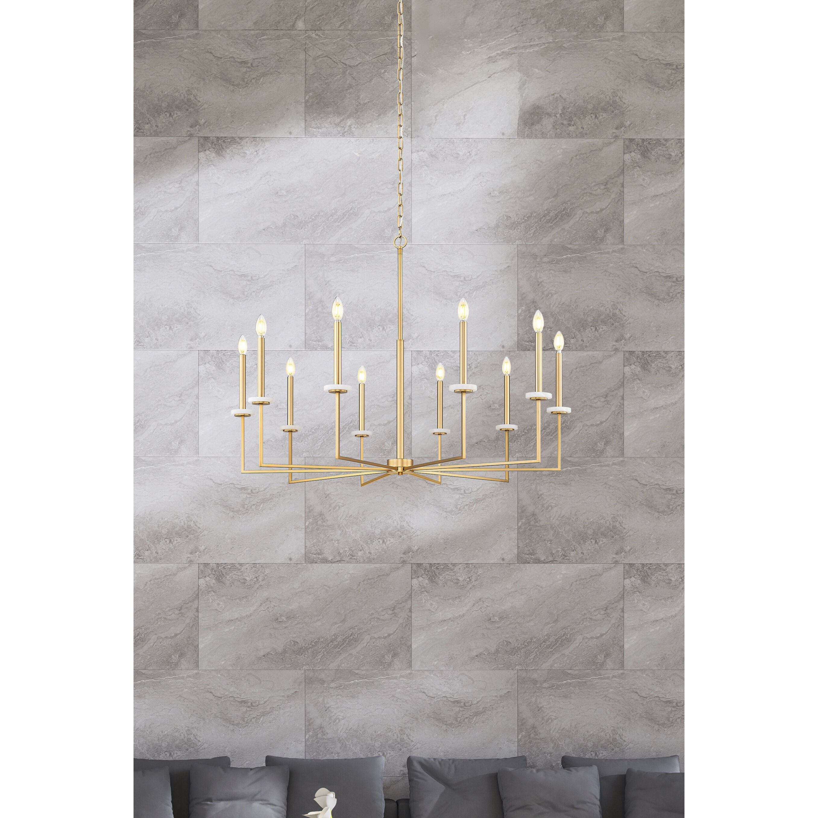 Gaultier 10 Light 44.75 inch Mondern Gold Chandelier Ceiling Light in Modern Gold