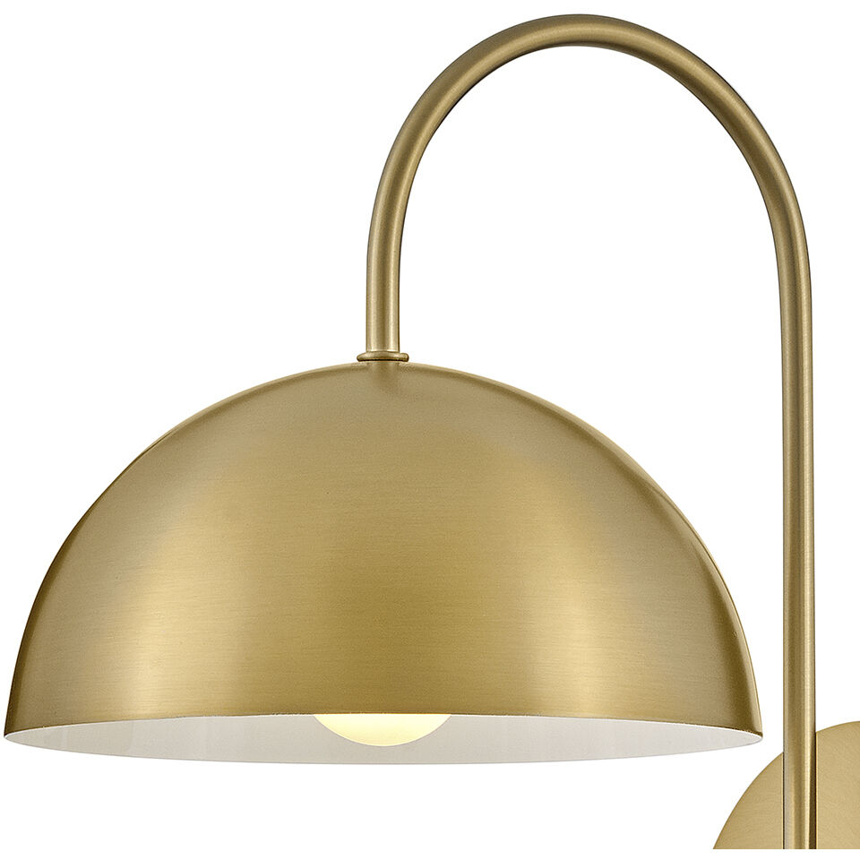 Lou LED 8 inch Lacquered Brass Sconce Wall Light
