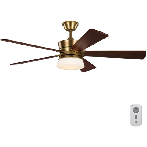 Atlantic 56 inch Hand Rubbed Antique Brass with Dark Walnut Blades Ceiling Fan in Hand-Rubbed Antique Brass