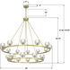 Aragon 22 Light 48 inch Soft Brass Chandelier Ceiling Light