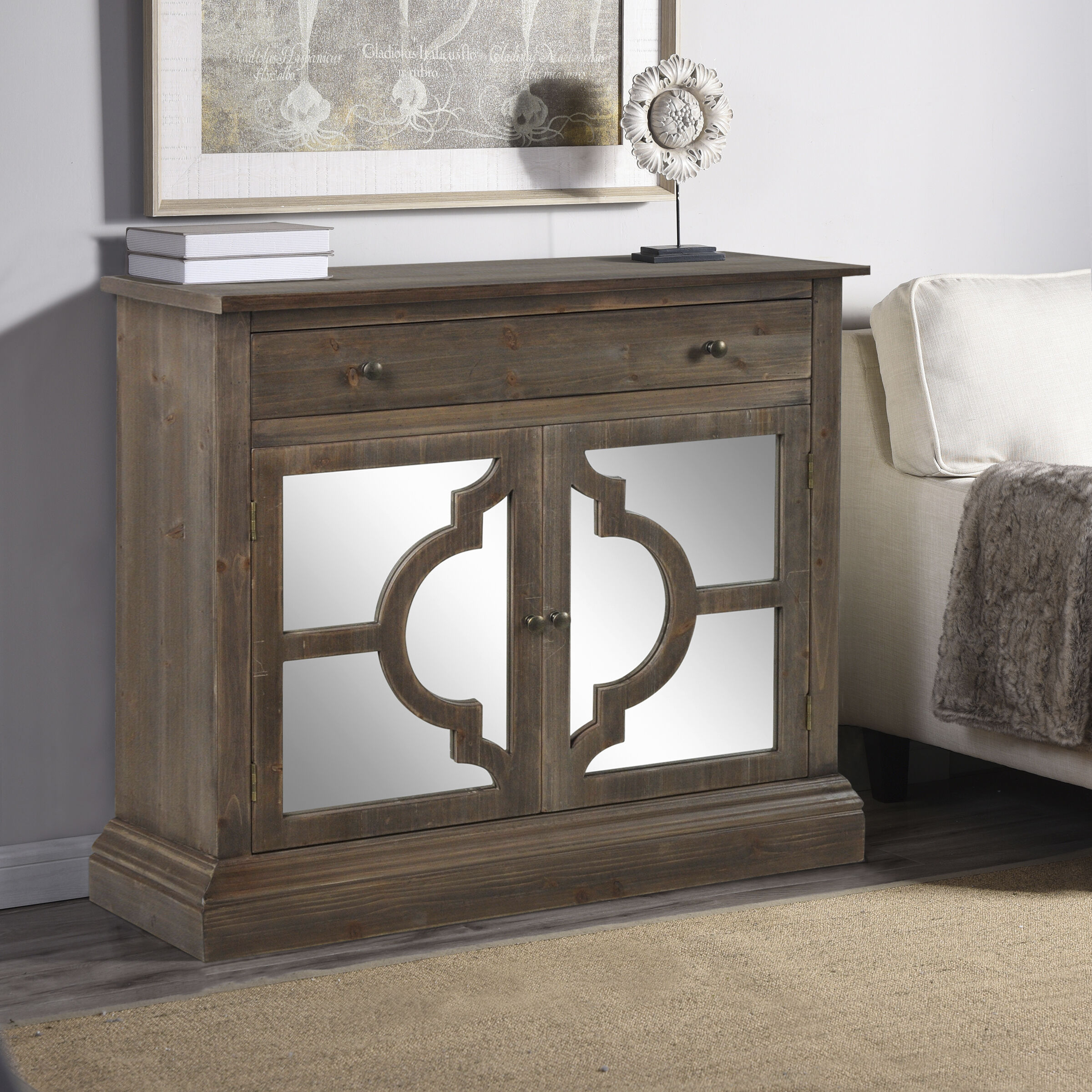 Milton Natural Wood-Mirrored Chest