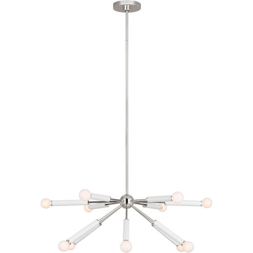 kate spade new york Monroe 12 Light 32.38 inch Polished Nickel Chandelier Ceiling Light in Polished Nickel / Gloss White