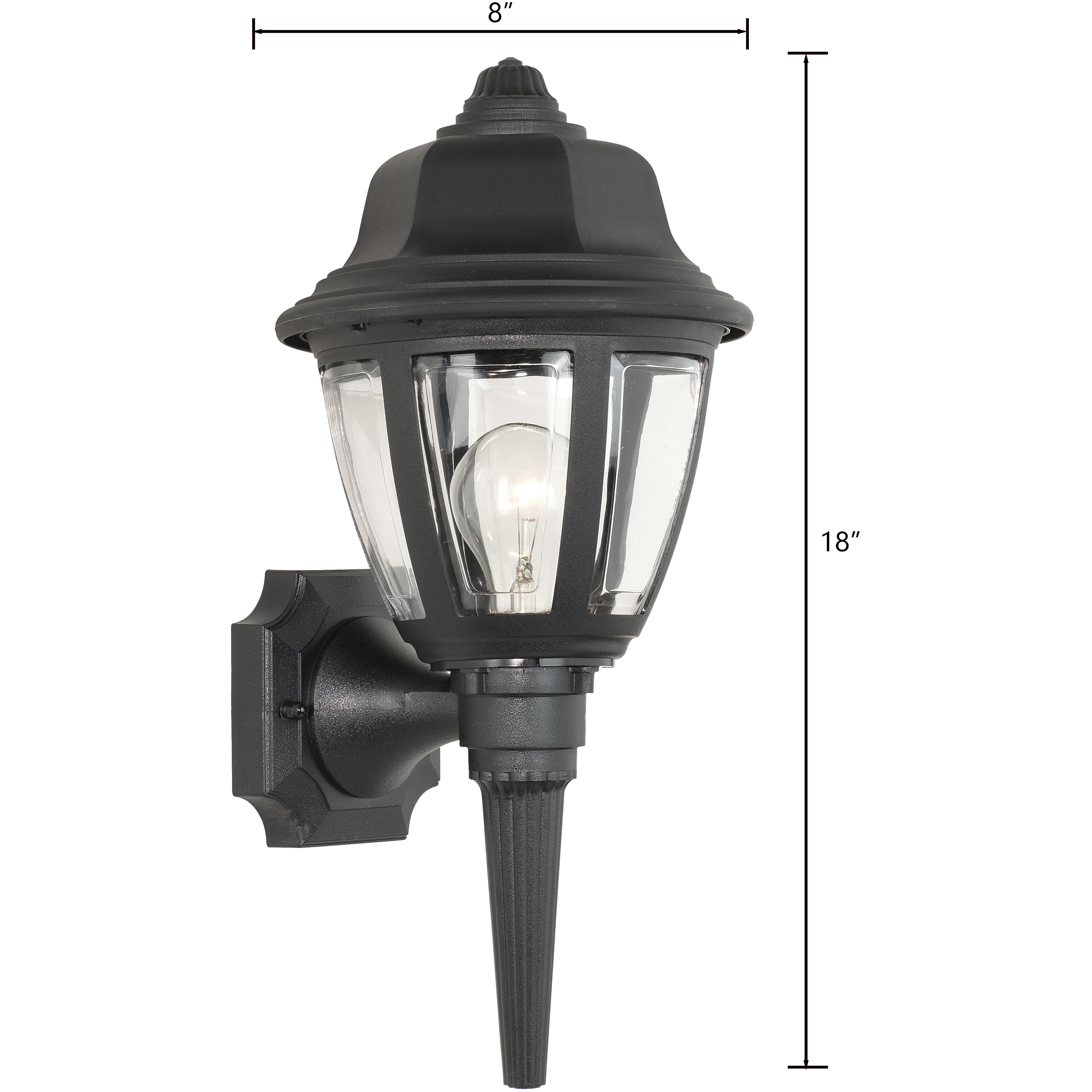 Capi 1 Light 18 inch Black Outdoor Sconce