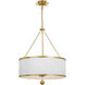 Broche 6 Light 24 inch Antique Gold Chandelier Ceiling Light