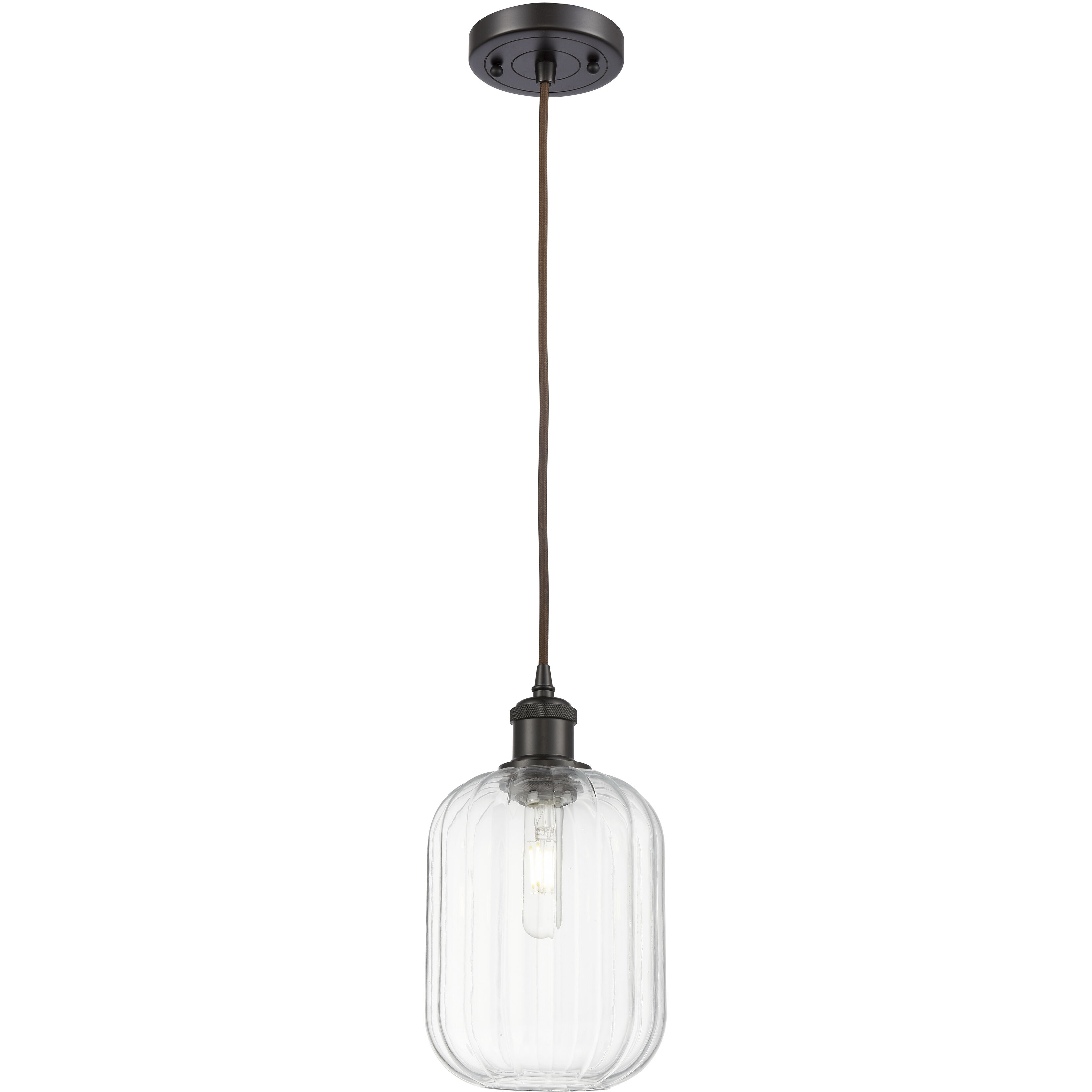 Ballston Preston 1 Light 6.75 inch Oil Rubbed Bronze Mini Pendant Ceiling Light in Clear
