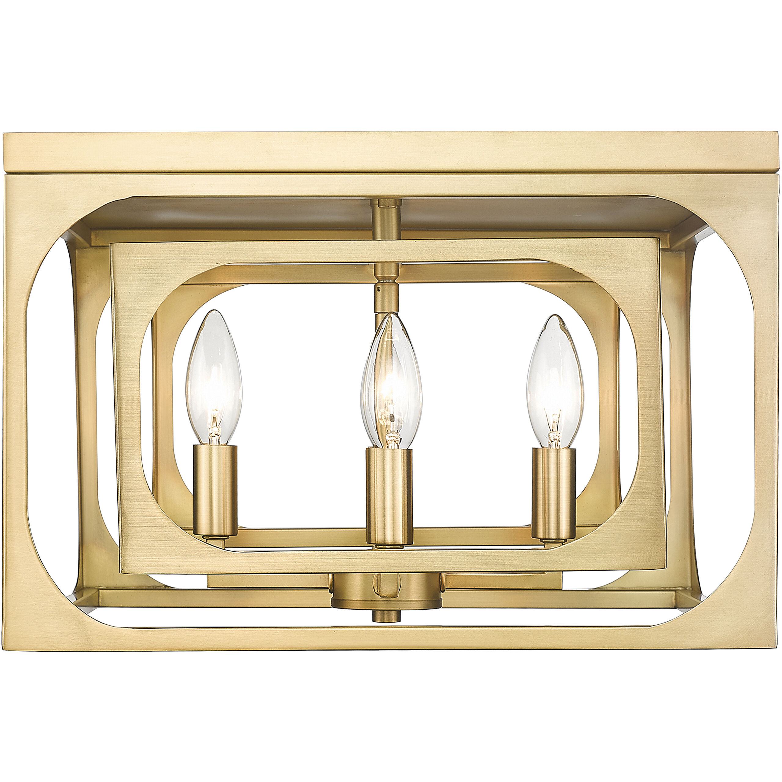 Easton 4 Light 15 inch Rubbed Brass Flush Mount Ceiling Light