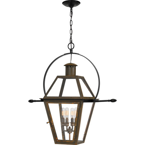 Rue De Royal 4 Light 28 inch Industrial Bronze Outdoor Hanging Lantern