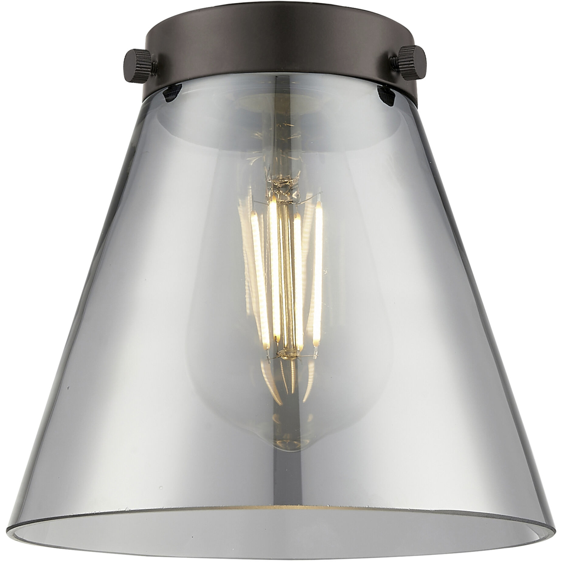 Franklin Restoration Cone LED 6 inch Polished Nickel Mini Pendant Ceiling Light in Plated Smoke, Franklin Restoration