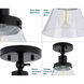 Hinton 1 Light 8 inch Matte Black Flush Mount Ceiling Light