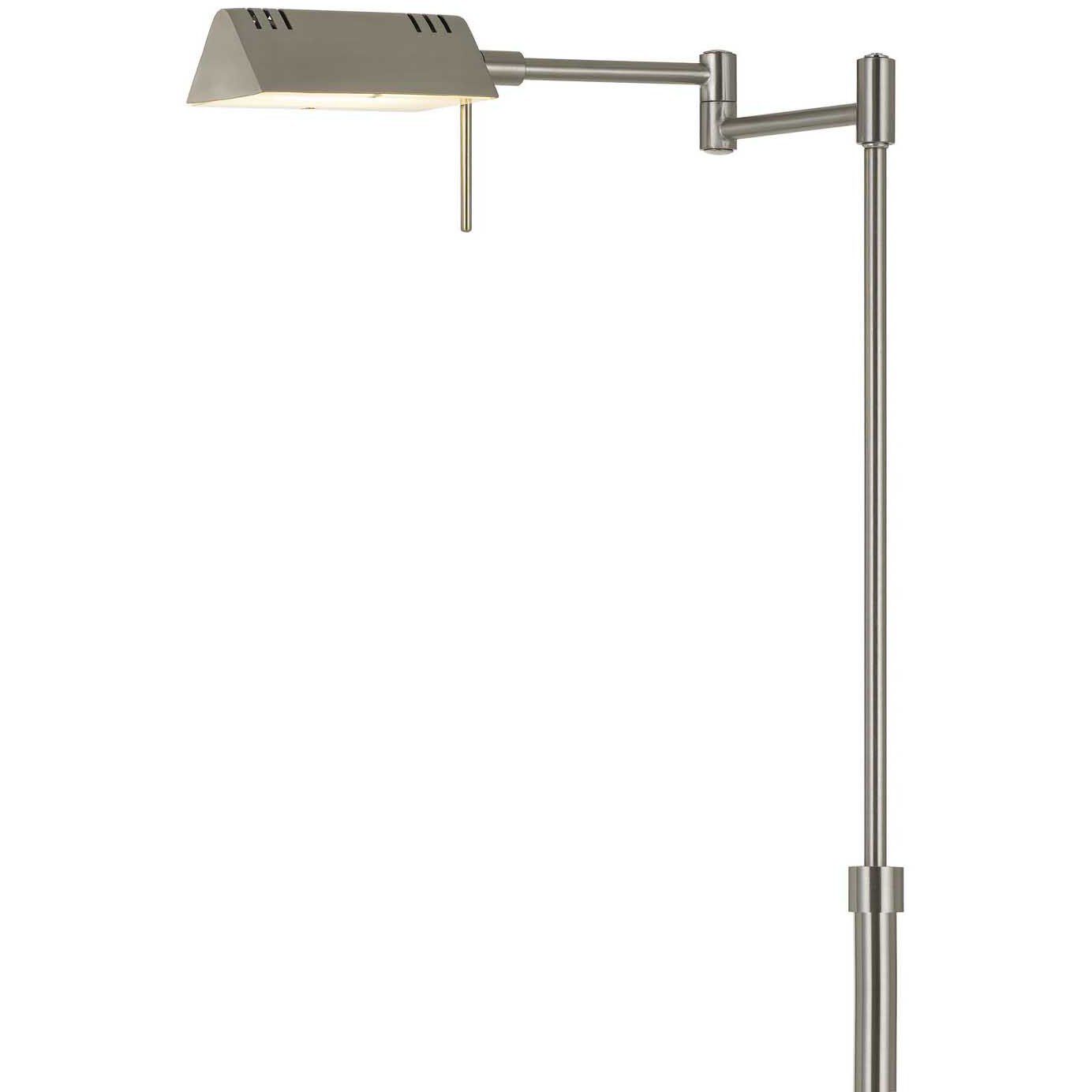 Clemson 50 inch 10 watt Brushed Steel Pharmacy Floor Lamp Portable Light, Swing Arm