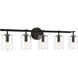 Hailie 5 Light 35 inch Flat Black Vanity Light Wall Light