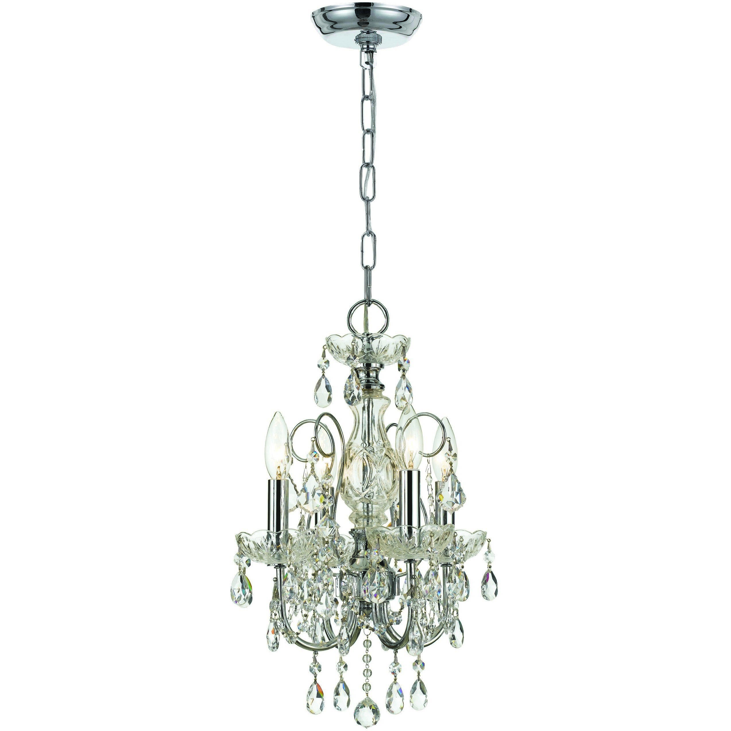 Imperial 4 Light 12 inch Polished Chrome Mini Chandelier Ceiling Light in Clear Italian