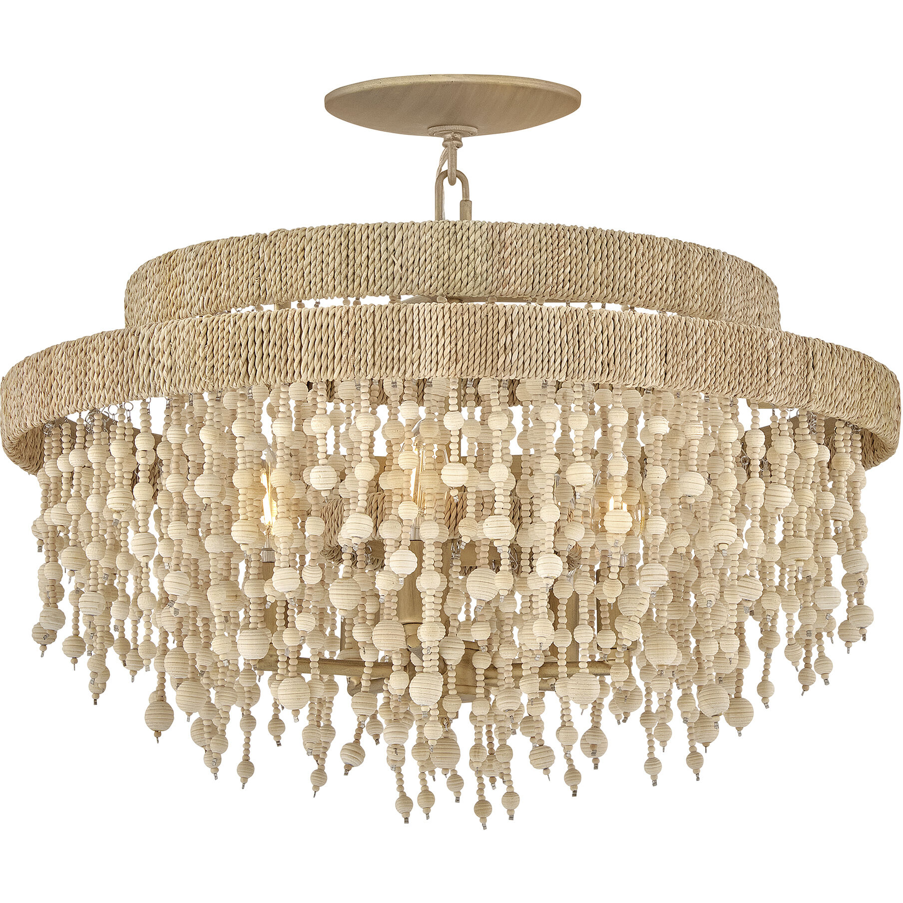 Freya 5 Light 22.25 inch Burnished Gold Semi-Flush Mount Ceiling Light