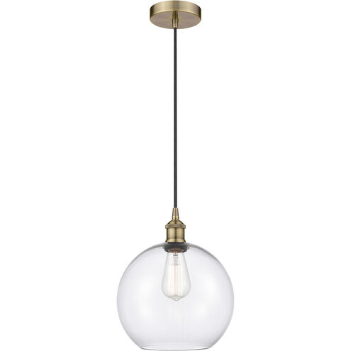 Edison Athens 1 Light 10 inch Antique Brass Mini Pendant Ceiling Light